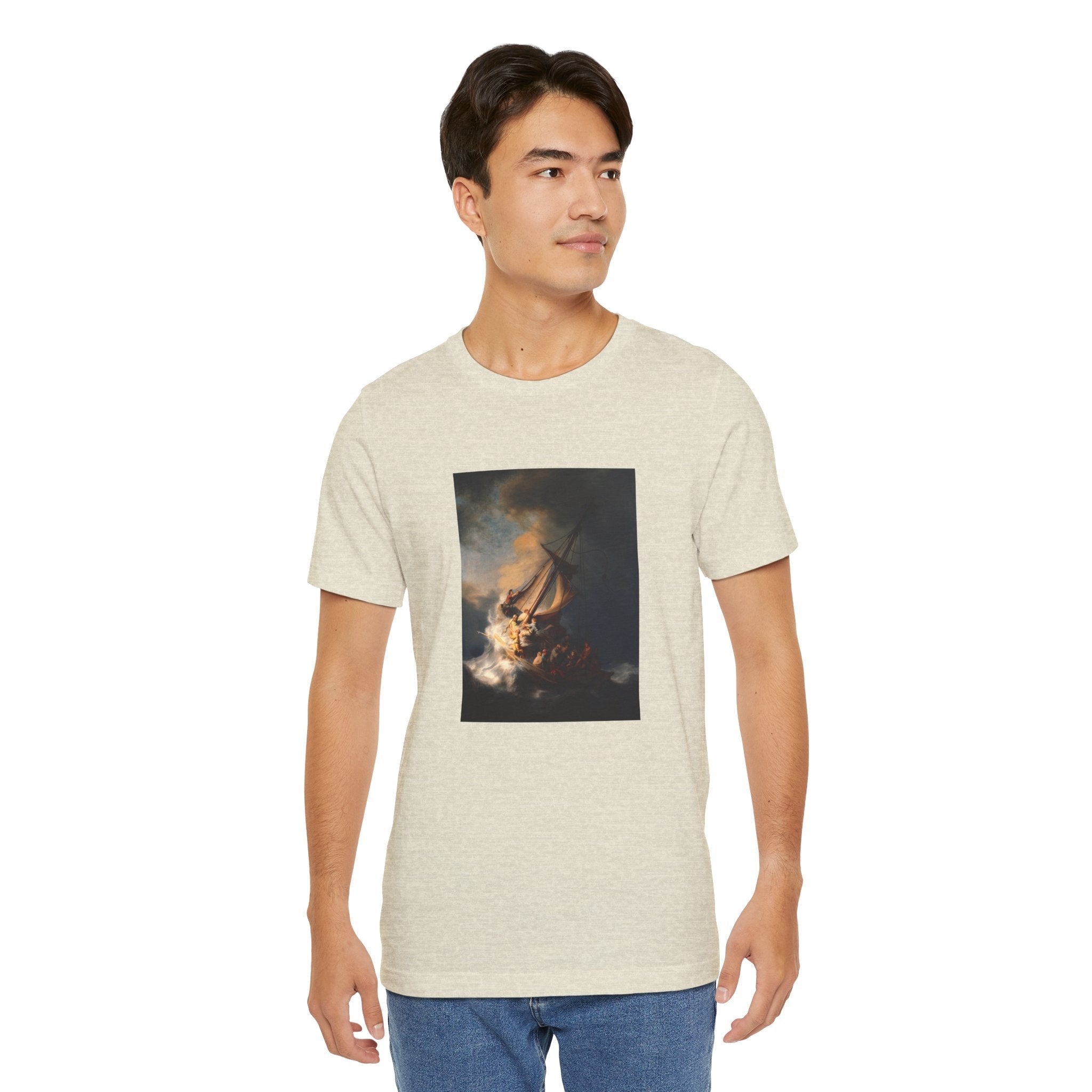 Masters of Art Rembrandt van Rijn's The Storm on the Sea of Galilee Unisex Jersey Short Sleeve T-Shirt - POPvault