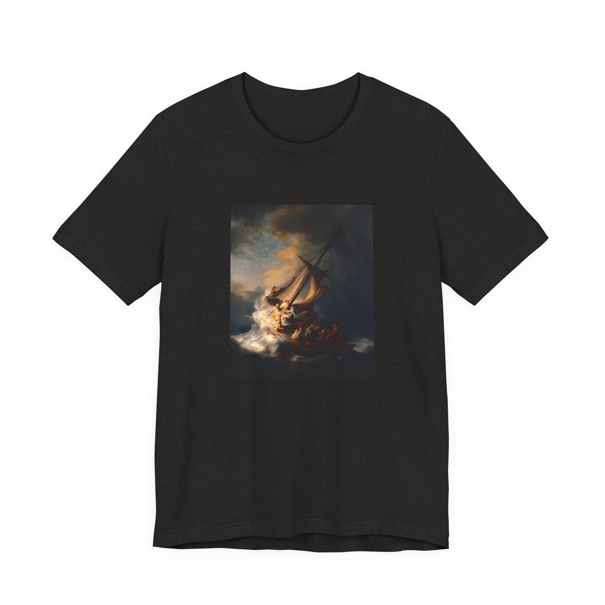 Masters of Art Rembrandt van Rijn's The Storm on the Sea of Galilee Unisex Jersey Short Sleeve T-Shirt - POPvault
