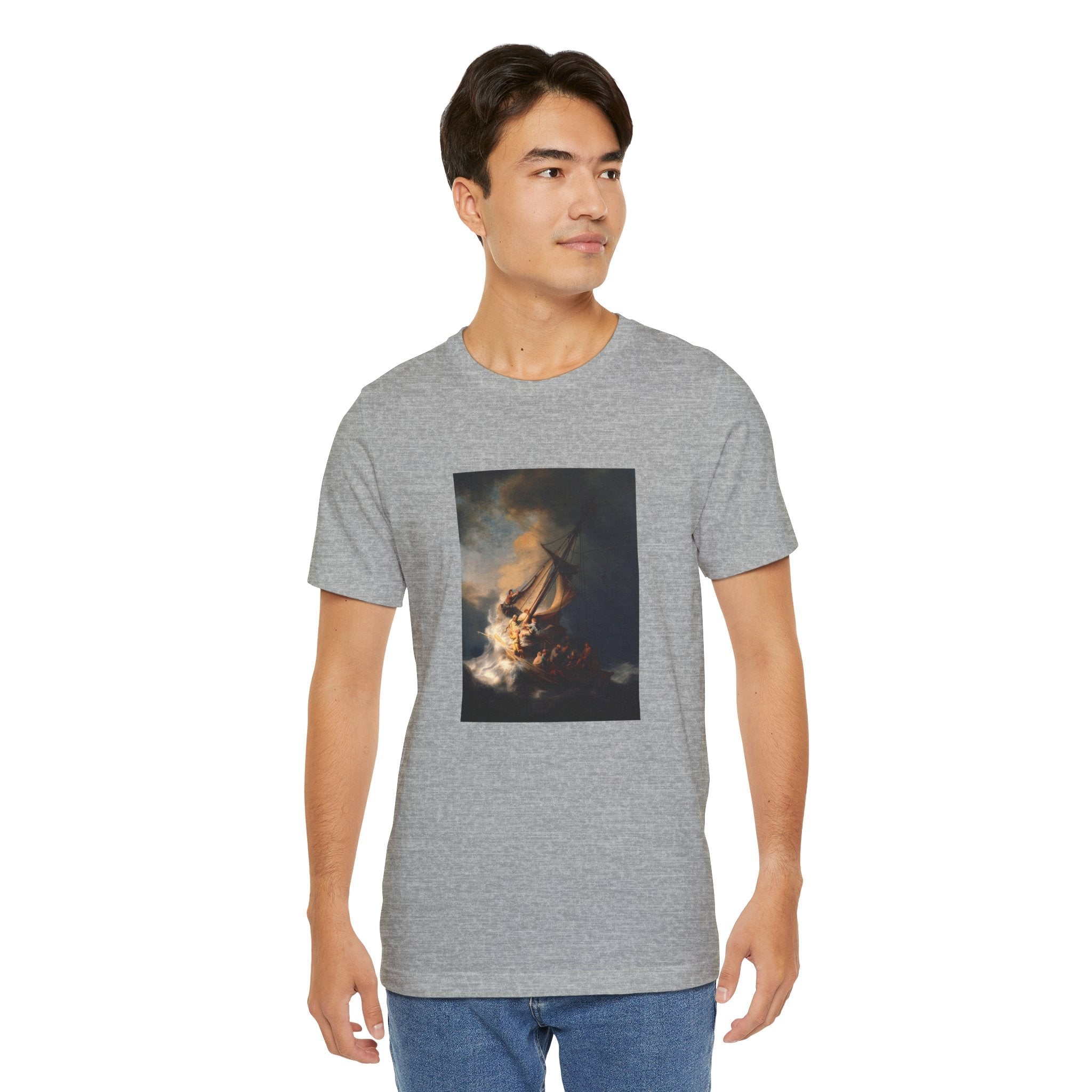 Masters of Art Rembrandt van Rijn's The Storm on the Sea of Galilee Unisex Jersey Short Sleeve T-Shirt - POPvault