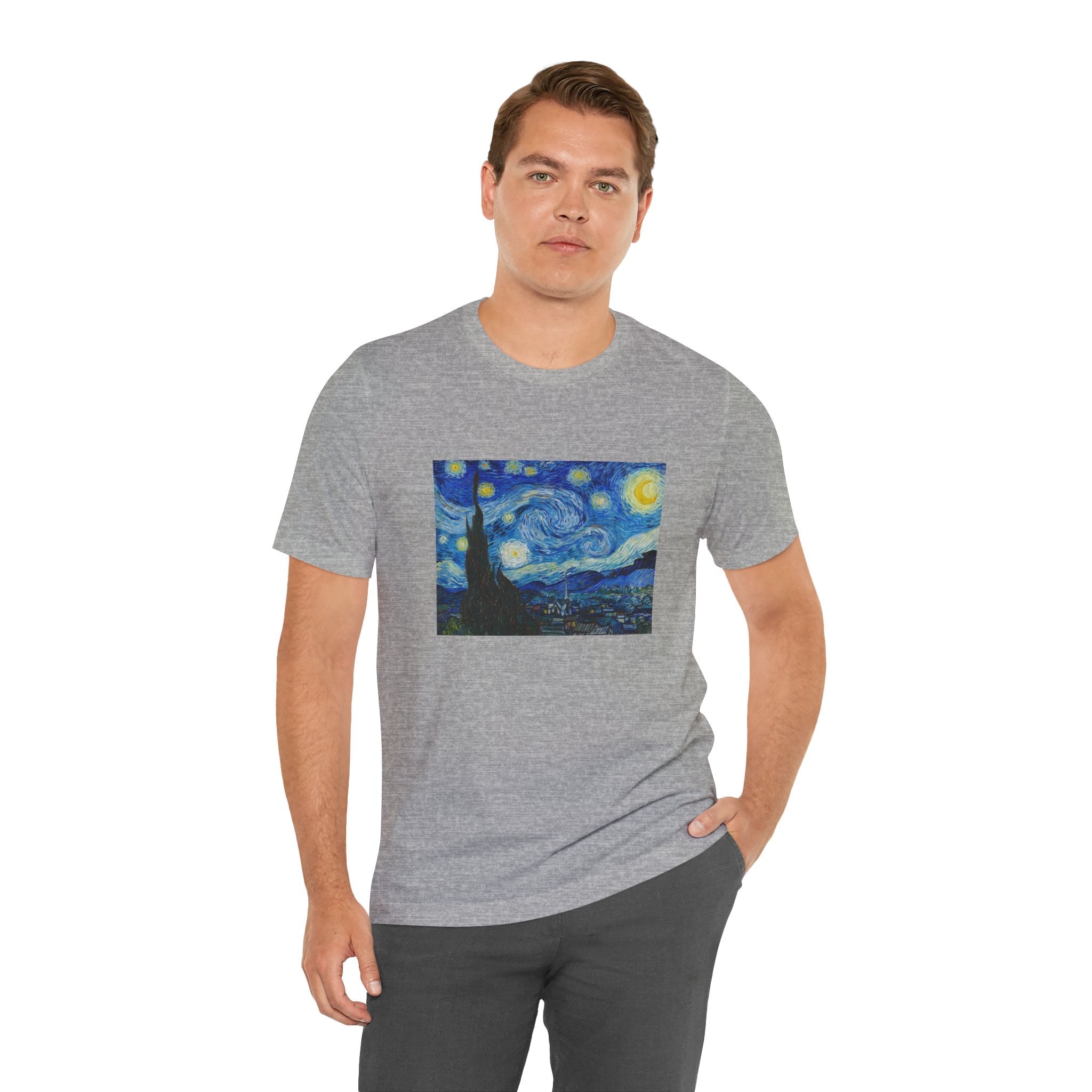 Masters of Art Van Gogh Starry Night Unisex Jersey Short Sleeve T-Shirt - POPvault