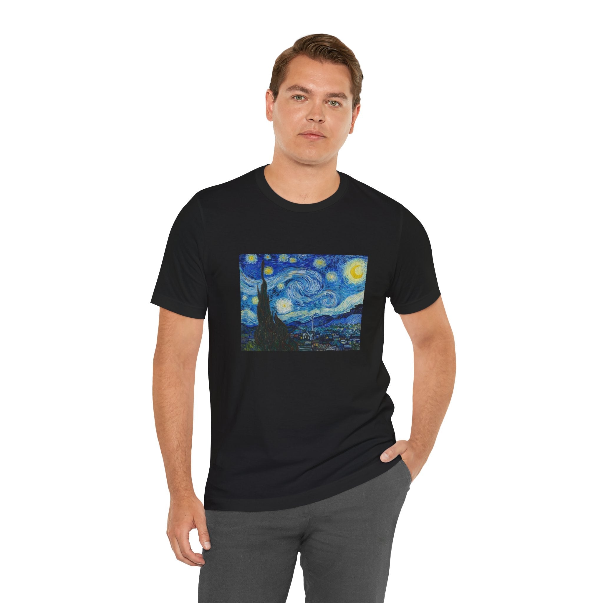 Masters of Art Van Gogh Starry Night Unisex Jersey Short Sleeve T-Shirt - POPvault