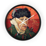 Masters of Art Vincent van Gogh Self - Portrait with Bandaged Ear and Pipe Premium Wall Clock - POPvault