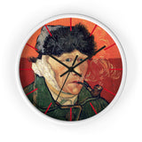 Masters of Art Vincent van Gogh Self - Portrait with Bandaged Ear and Pipe Premium Wall Clock - POPvault