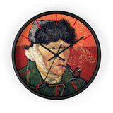 Masters of Art Vincent van Gogh Self - Portrait with Bandaged Ear and Pipe Premium Wall Clock - POPvault