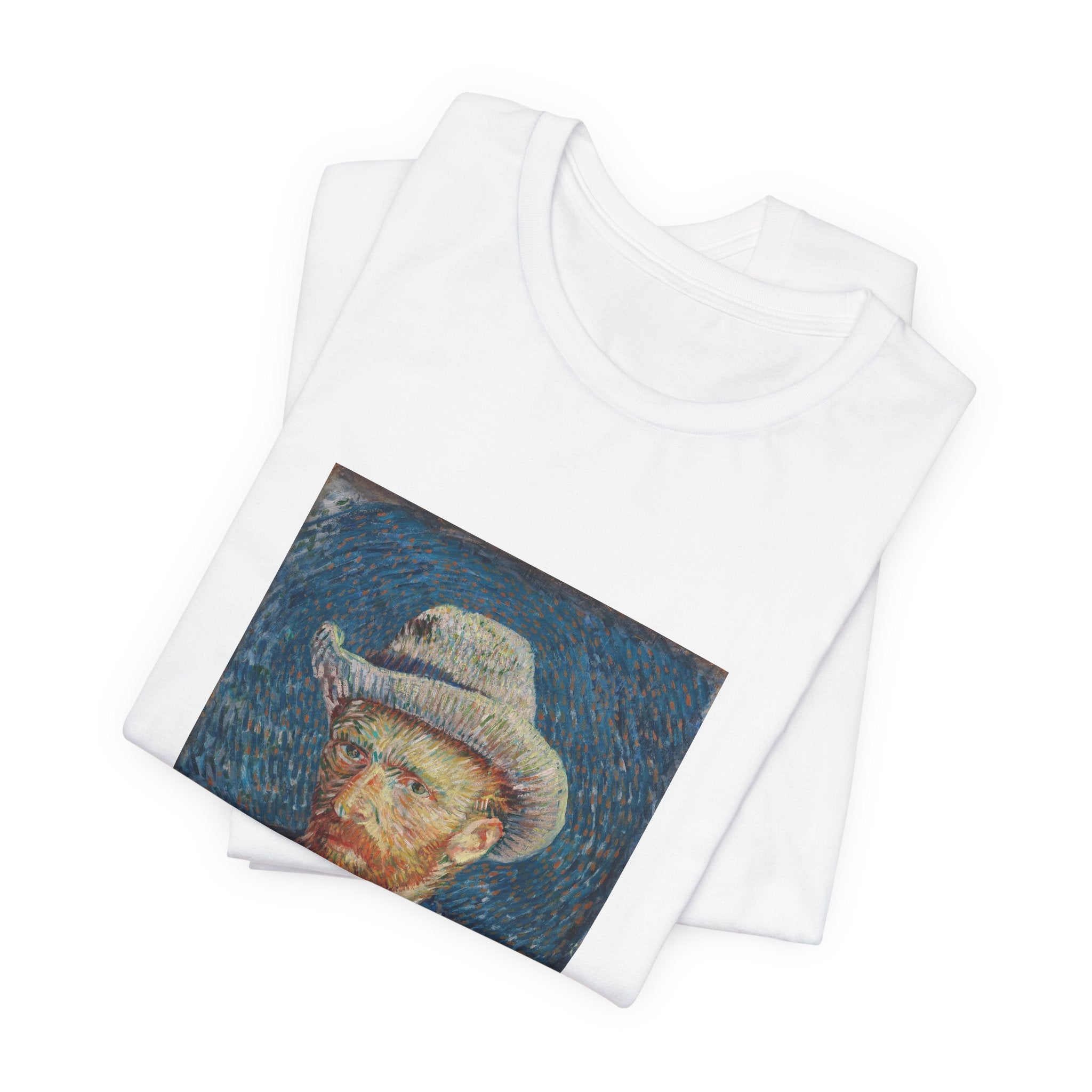 Masters of Art Vincent van Gogh Self - Portrait with Grey Felt Hat Unisex Jersey Short Sleeve T-Shirt - POPvault