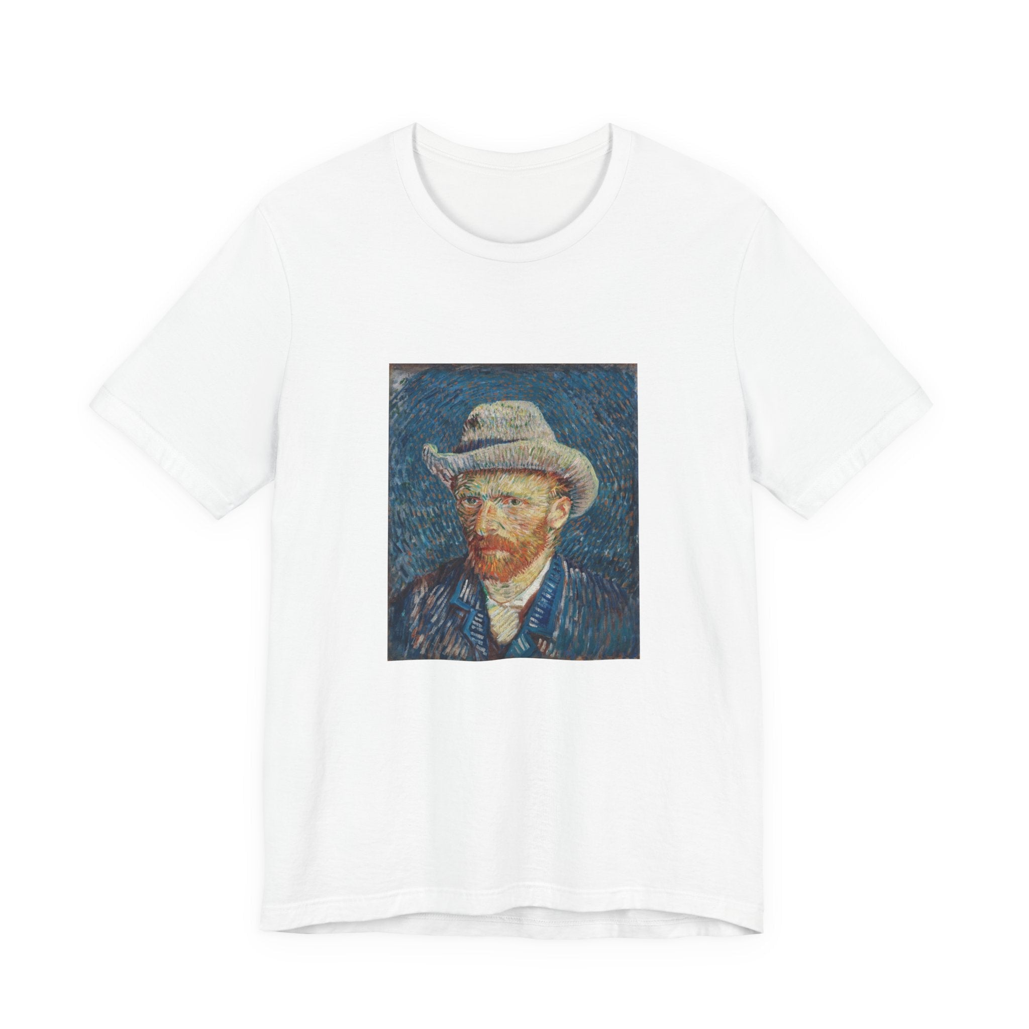 Masters of Art Vincent van Gogh Self - Portrait with Grey Felt Hat Unisex Jersey Short Sleeve T-Shirt - POPvault