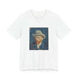 Masters of Art Vincent van Gogh Self - Portrait with Grey Felt Hat Unisex Jersey Short Sleeve T-Shirt - POPvault