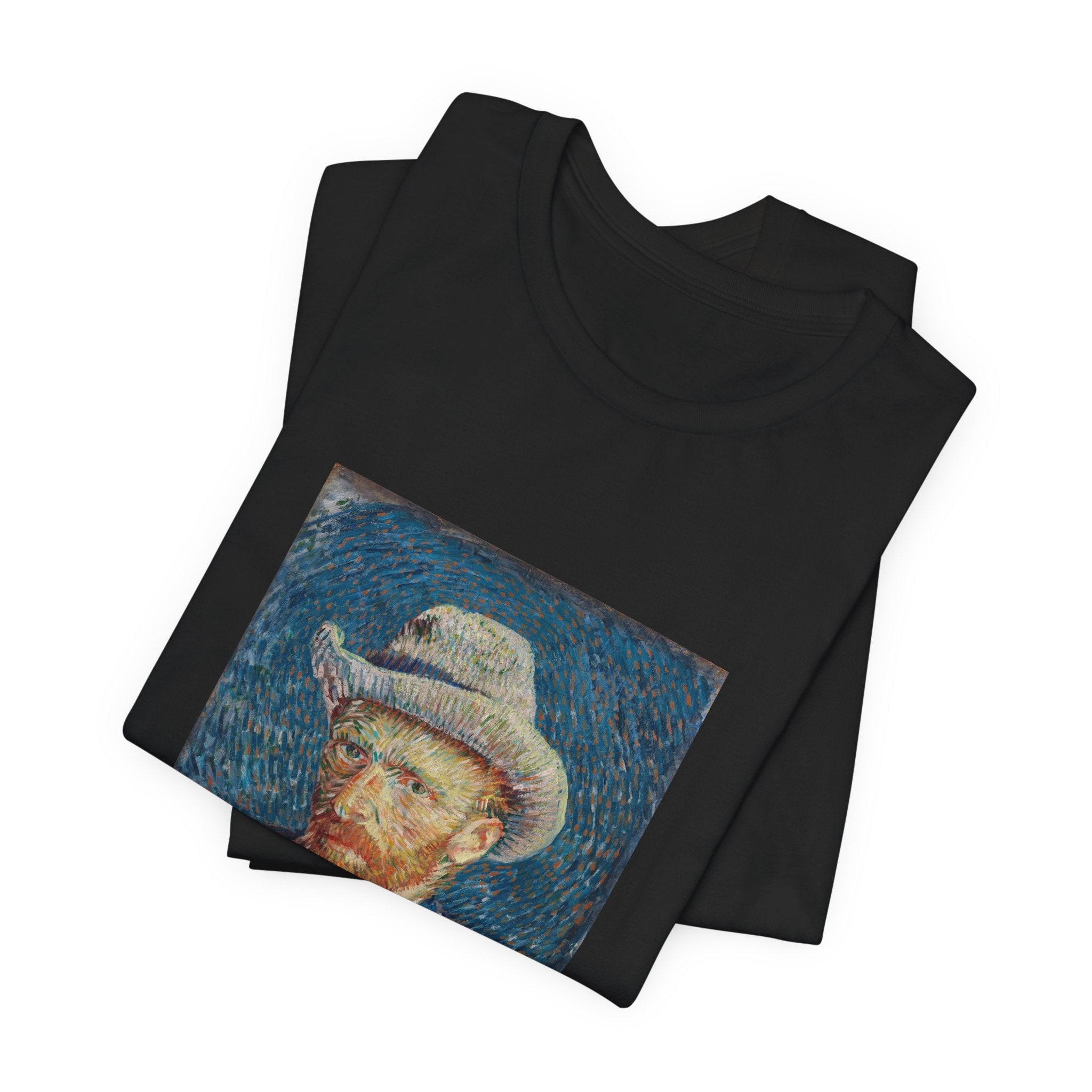Masters of Art Vincent van Gogh Self - Portrait with Grey Felt Hat Unisex Jersey Short Sleeve T-Shirt - POPvault