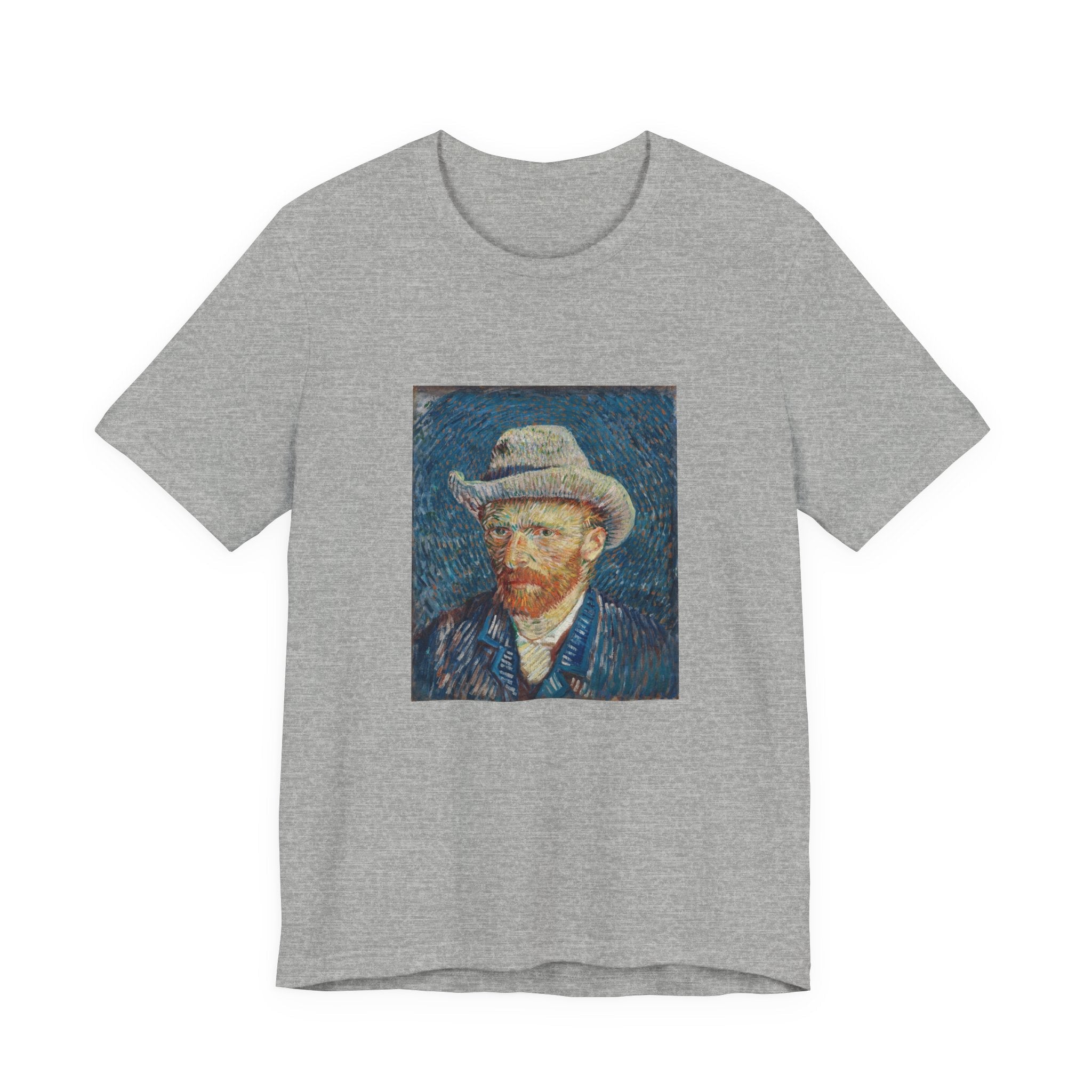Masters of Art Vincent van Gogh Self - Portrait with Grey Felt Hat Unisex Jersey Short Sleeve T-Shirt - POPvault