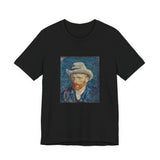 Masters of Art Vincent van Gogh Self - Portrait with Grey Felt Hat Unisex Jersey Short Sleeve T-Shirt - POPvault