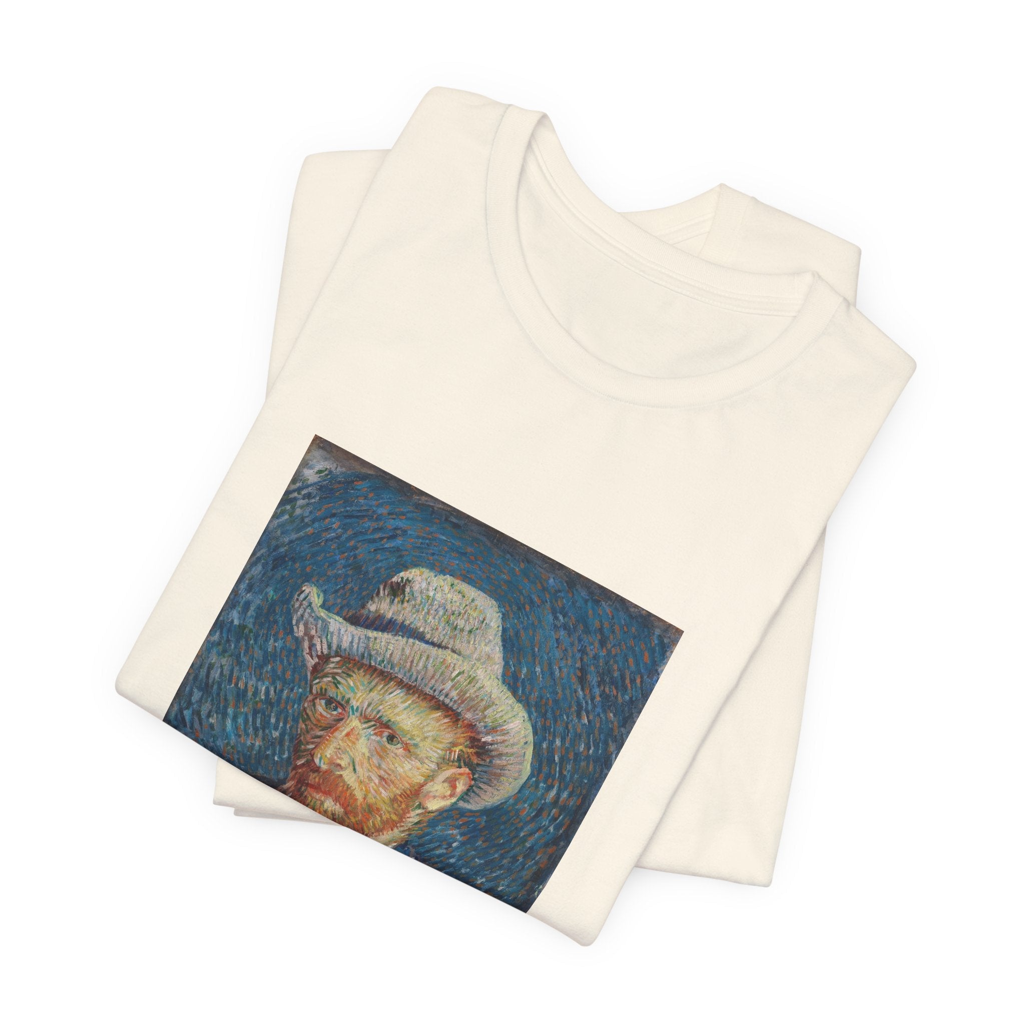Masters of Art Vincent van Gogh Self - Portrait with Grey Felt Hat Unisex Jersey Short Sleeve T-Shirt - POPvault