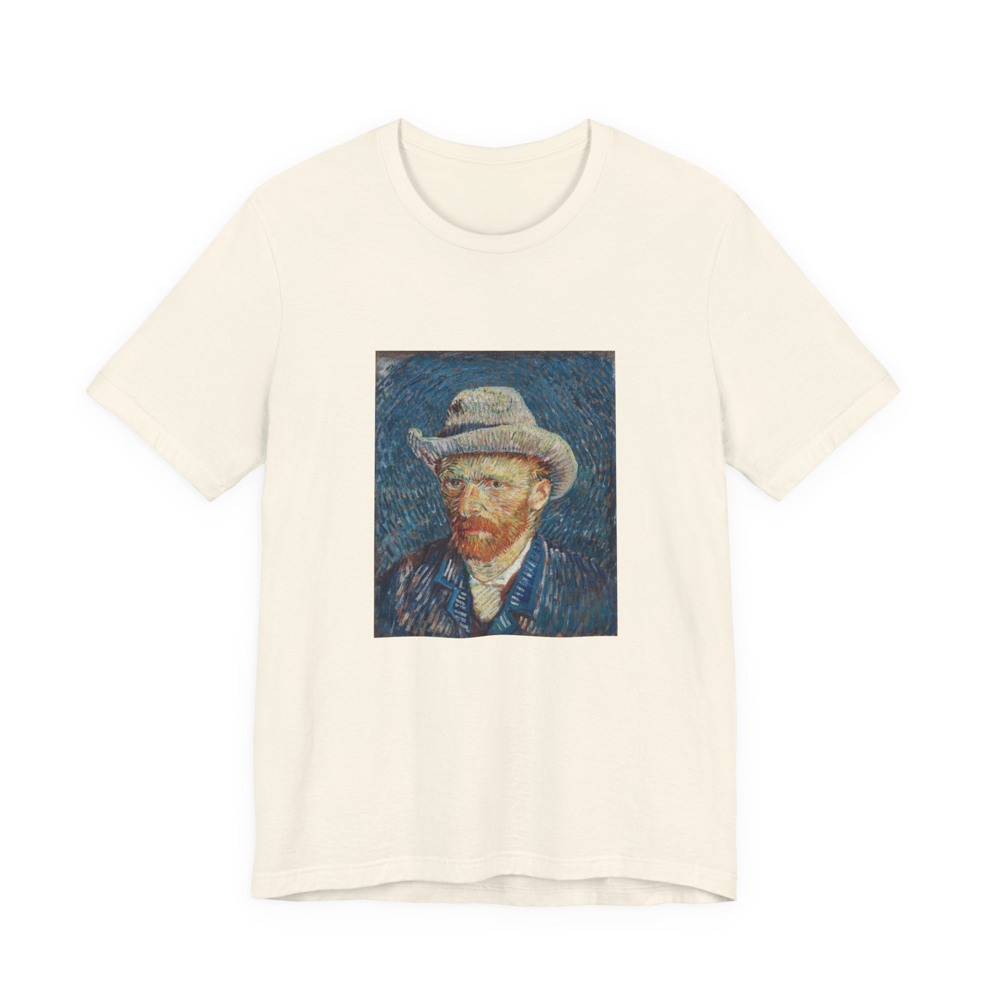 Masters of Art Vincent van Gogh Self - Portrait with Grey Felt Hat Unisex Jersey Short Sleeve T-Shirt - POPvault