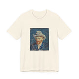 Masters of Art Vincent van Gogh Self - Portrait with Grey Felt Hat Unisex Jersey Short Sleeve T-Shirt - POPvault