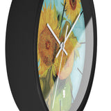 Masters of Art Vincent van Gogh Vase with Three Sunflowers Premium Wall Clock - POPvault