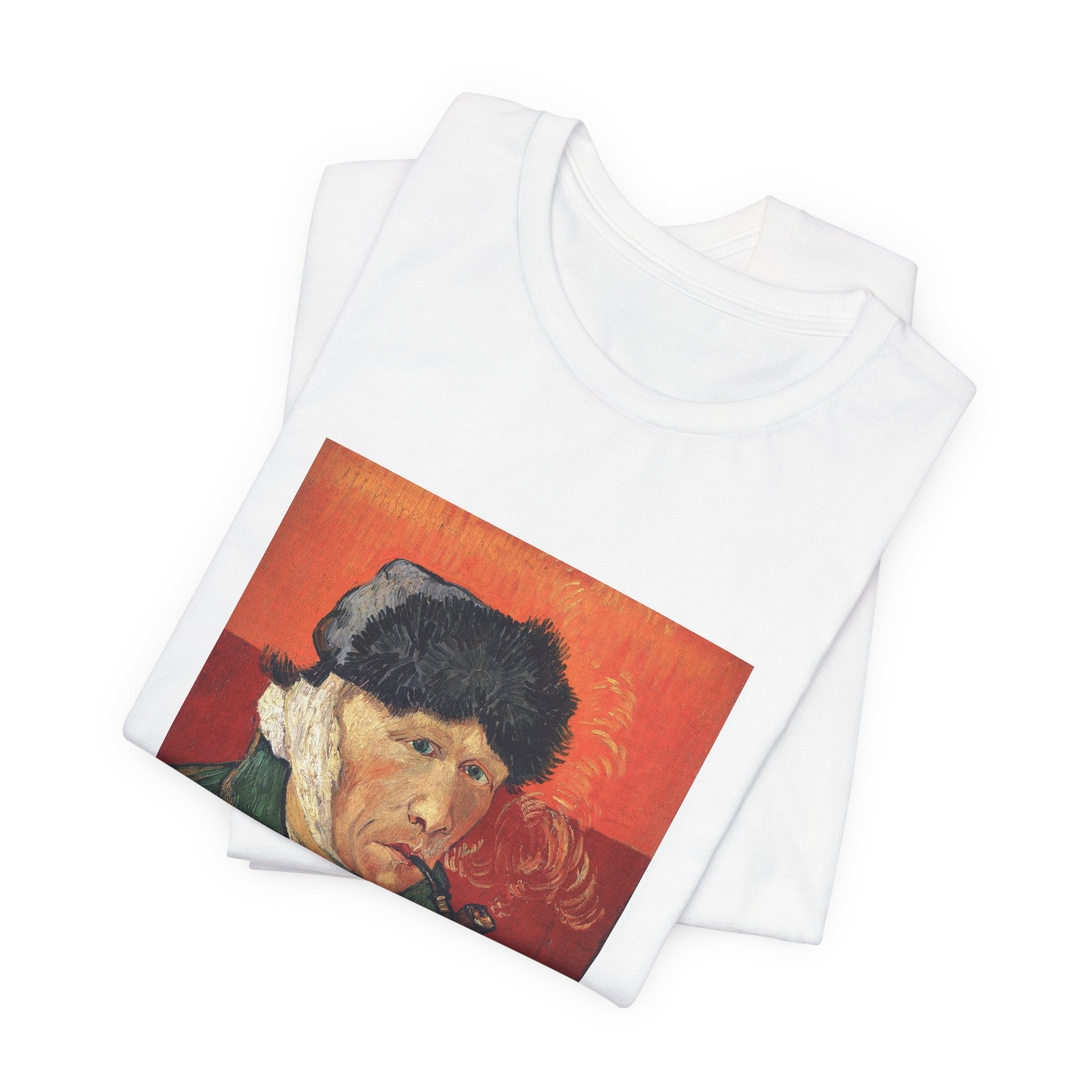 Masters of Art Vincent van Gogh's Self - Portrait with Bandaged Ear and Pipe Unisex Jersey Short Sleeve T-Shirt - POPvault