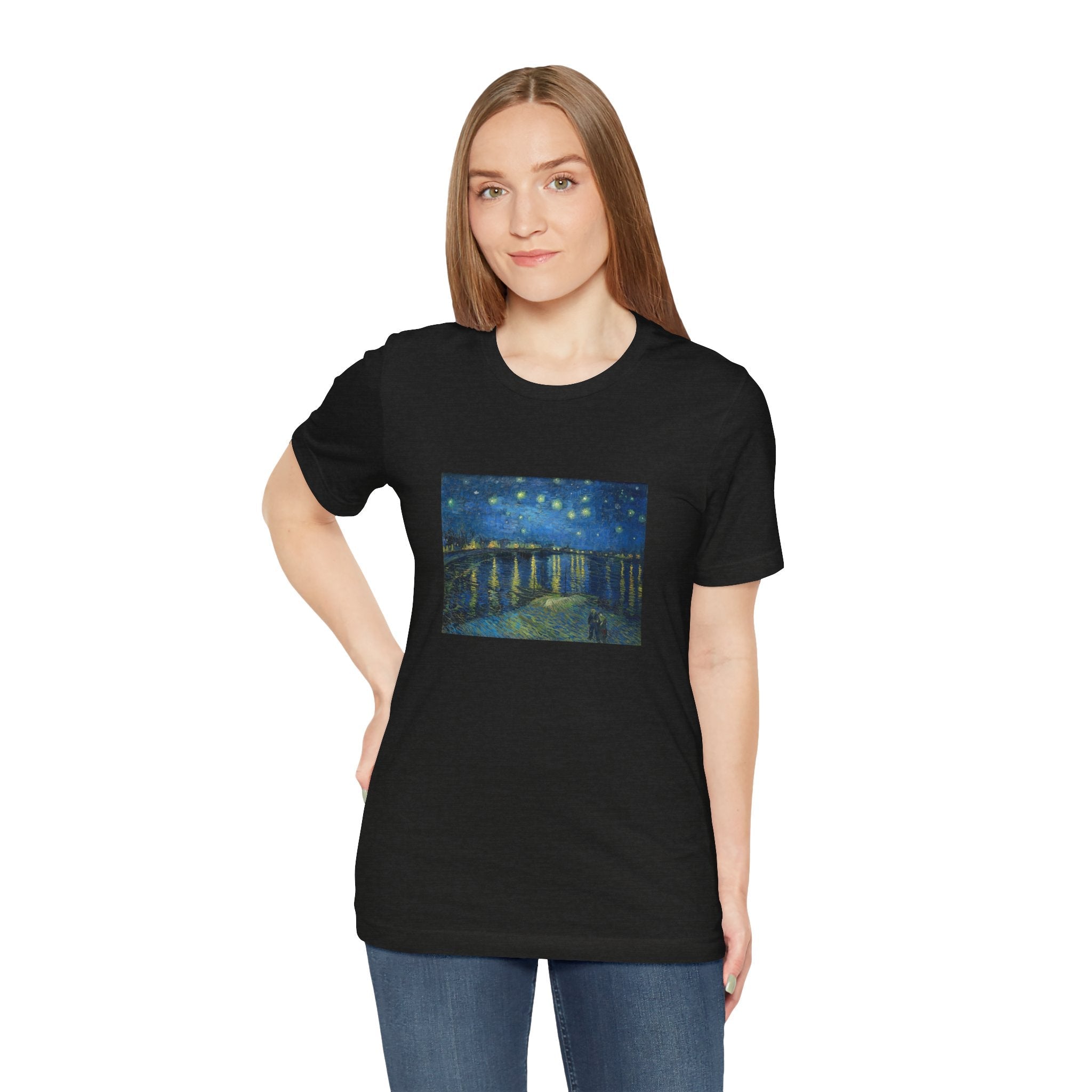 Masters of Art Vincent van Gogh's Starry Night Over the Rhone Unisex Jersey Short Sleeve T-Shirt - POPvault