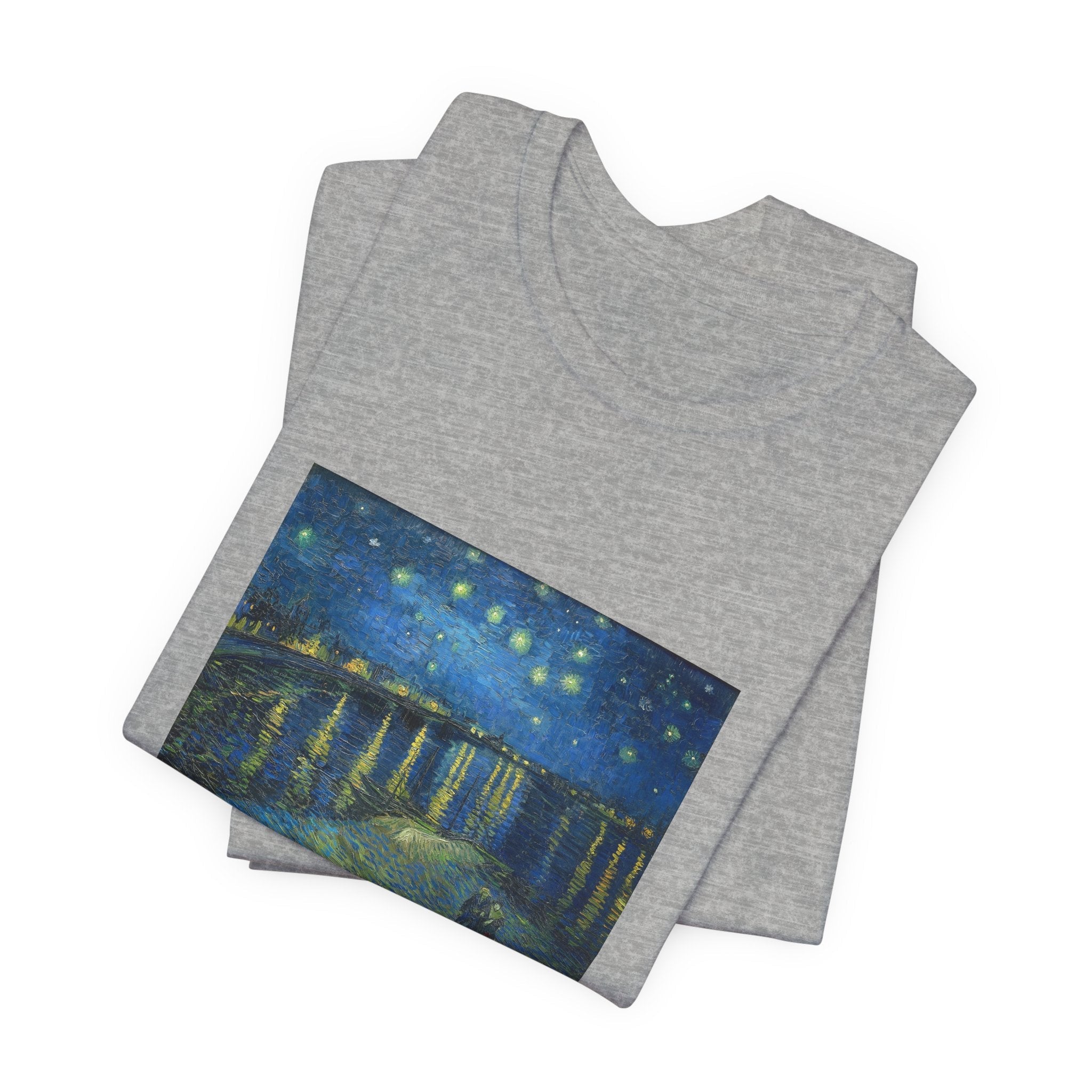 Masters of Art Vincent van Gogh's Starry Night Over the Rhone Unisex Jersey Short Sleeve T-Shirt - POPvault
