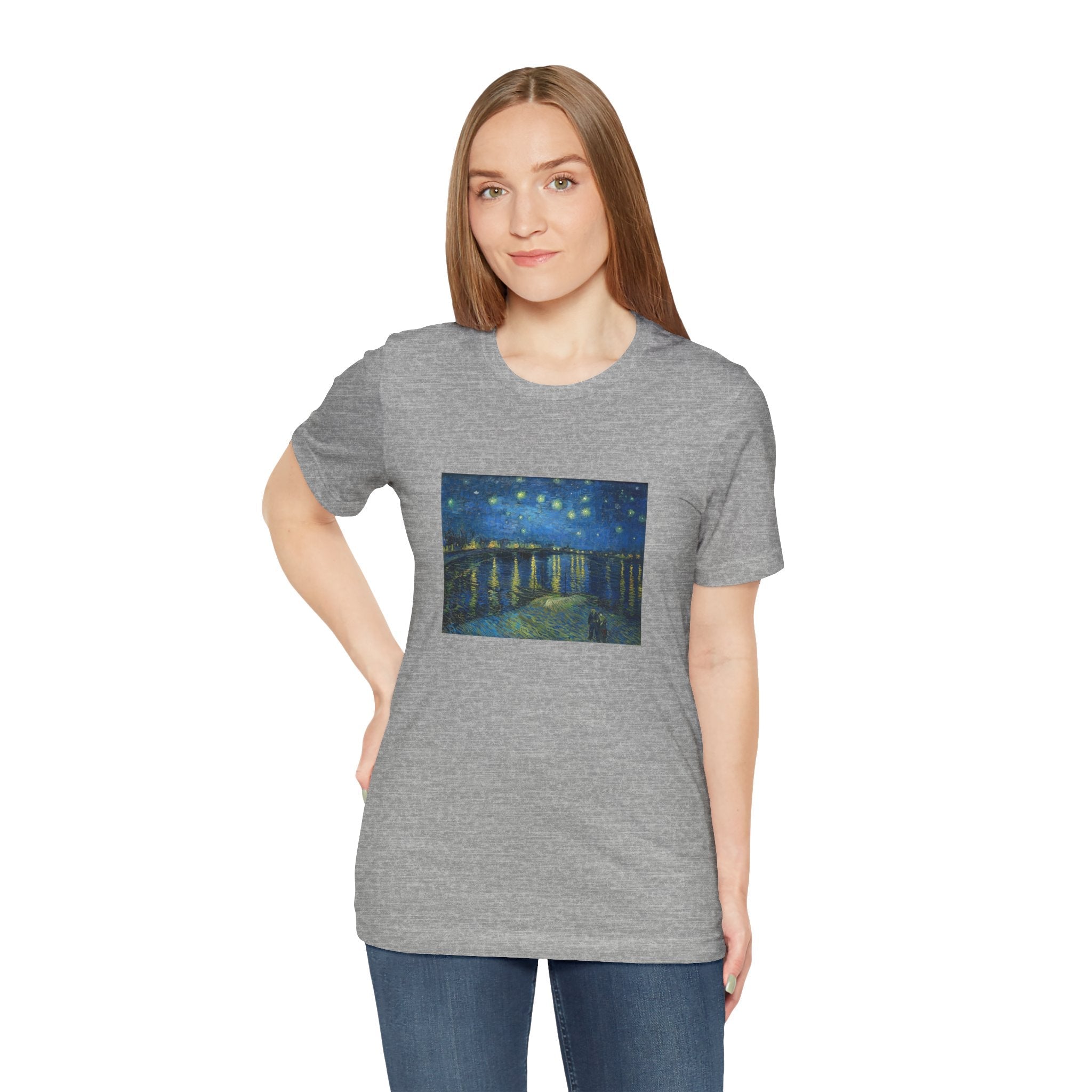 Masters of Art Vincent van Gogh's Starry Night Over the Rhone Unisex Jersey Short Sleeve T-Shirt - POPvault