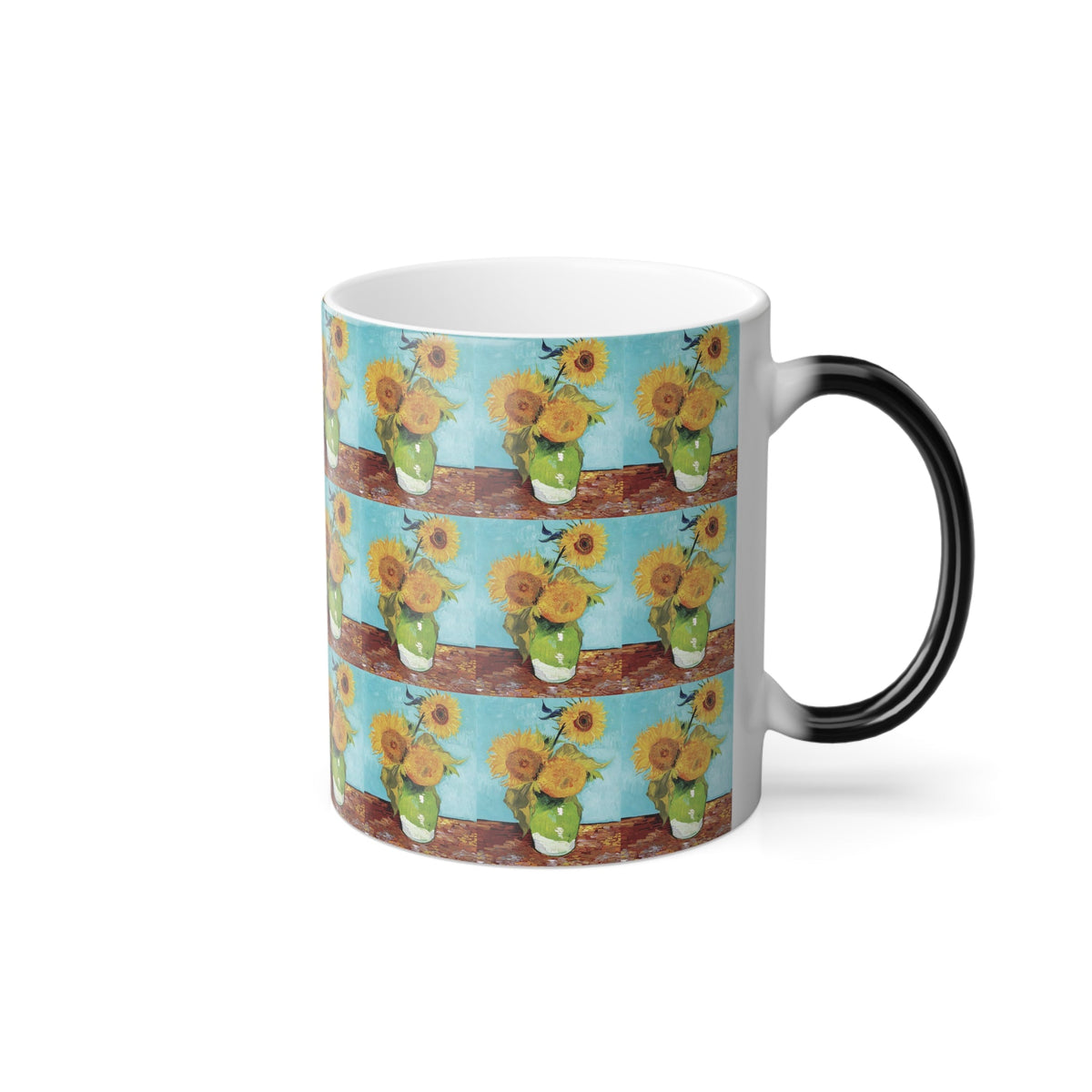 Masters of Art Vincent van Gogh's Vase With Three Sunflowers - Color Morphing 11oz Mug - Mug