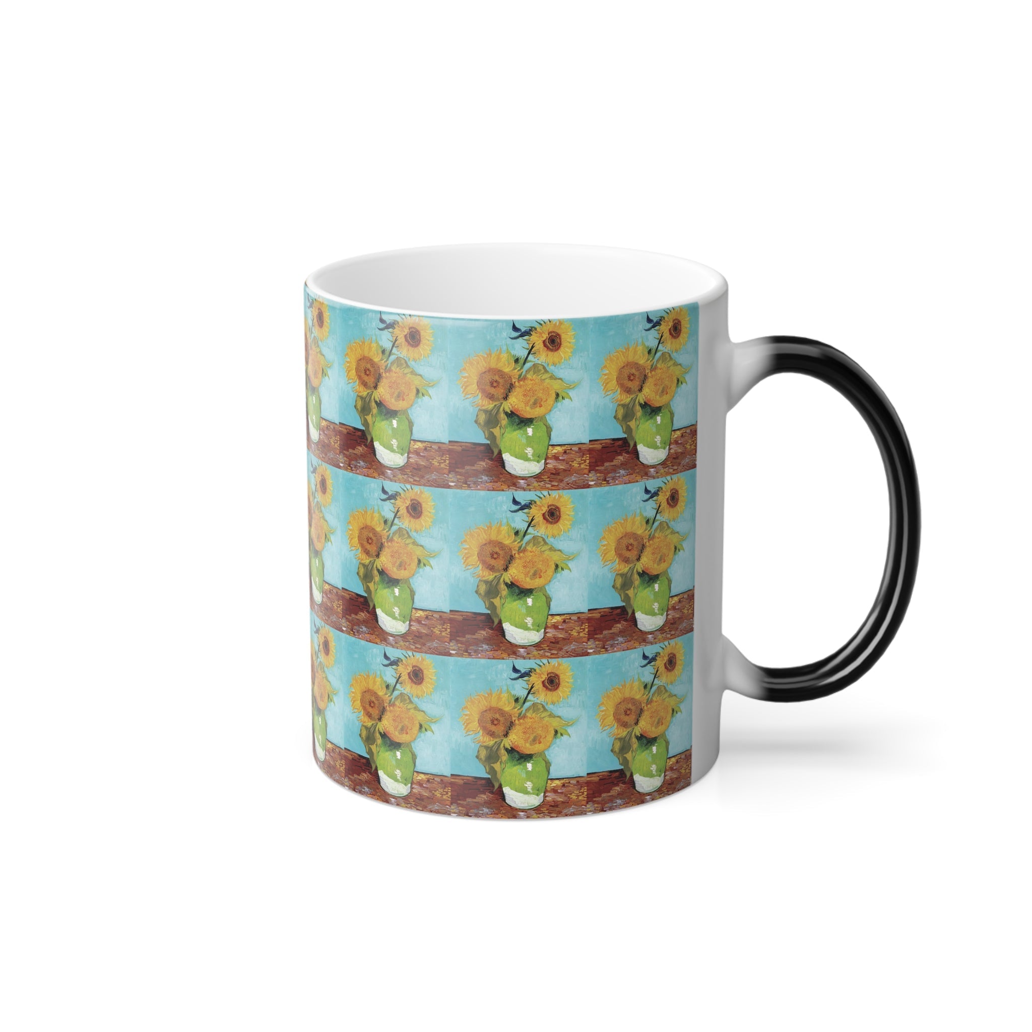 Masters of Art Vincent van Gogh's Vase With Three Sunflowers - Color Morphing 11oz Mug - POPvault