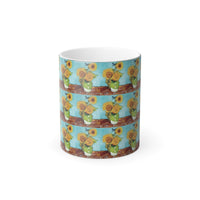 Masters of Art Vincent van Gogh's Vase With Three Sunflowers - Color Morphing 11oz Mug - Mug