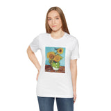 Masters of Art Vincent van Gogh's Vase With Three Sunflowers Unisex Jersey Short Sleeve T-Shirt - POPvault