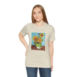 Masters of Art Vincent van Gogh's Vase With Three Sunflowers Unisex Jersey Short Sleeve T-Shirt - POPvault