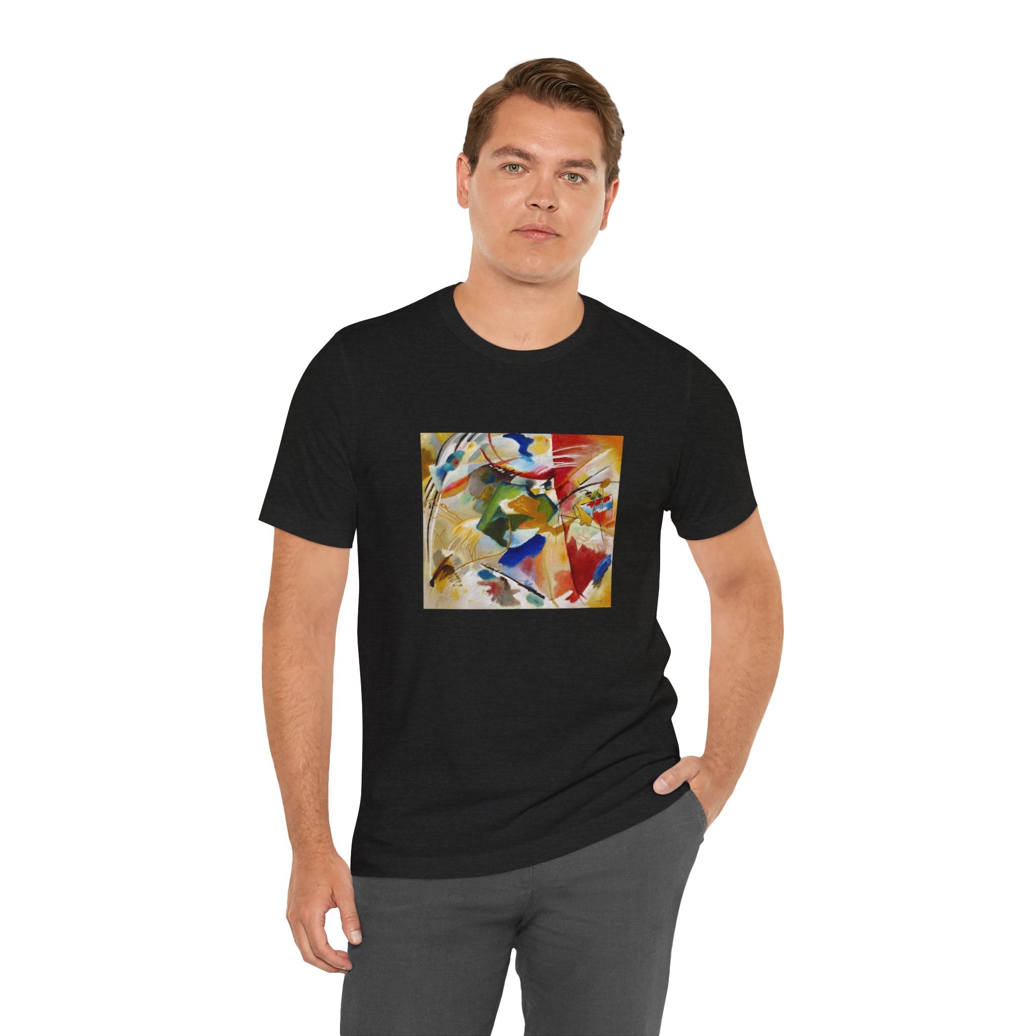 Masters of Art Wassily Kandinsky Painting with Green Center Unisex Jersey Short Sleeve T-Shirt - POPvault