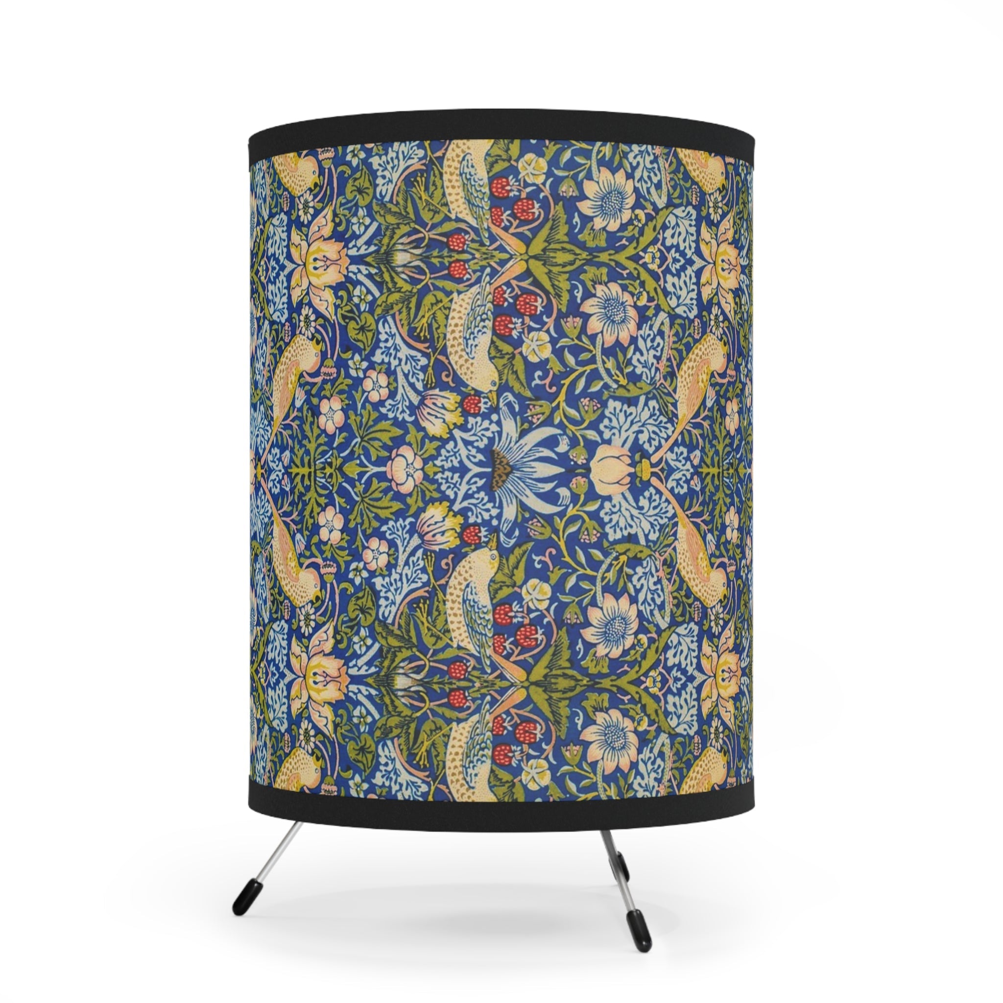 Masters of Art William Morris Cray Tripod Lamp with High - Res Printed Shade V.8 - POPvault