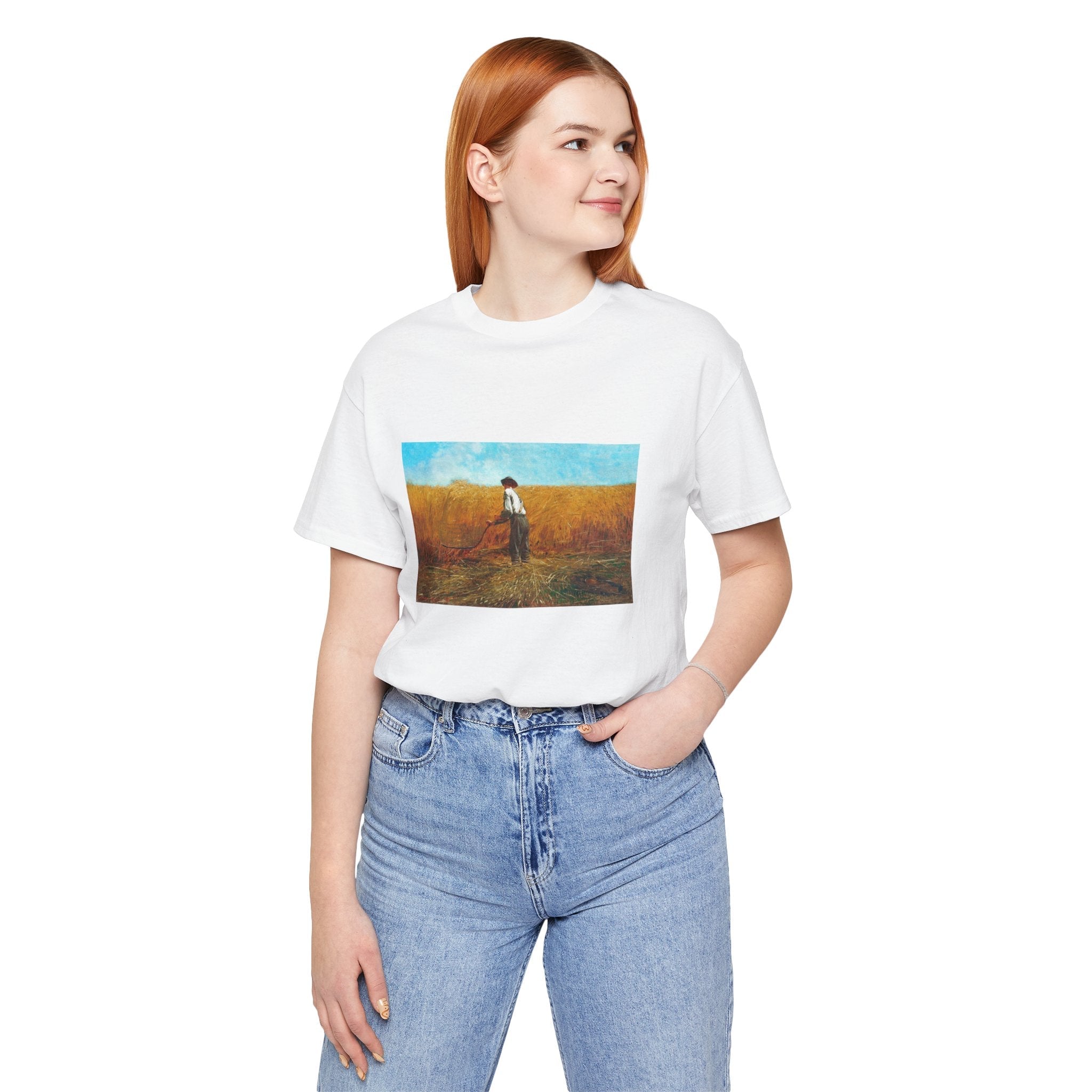 Masters of Art Winslow Homer The Veteran in a New Field Players Unisex Jersey Short Sleeve T-Shirt - POPvault
