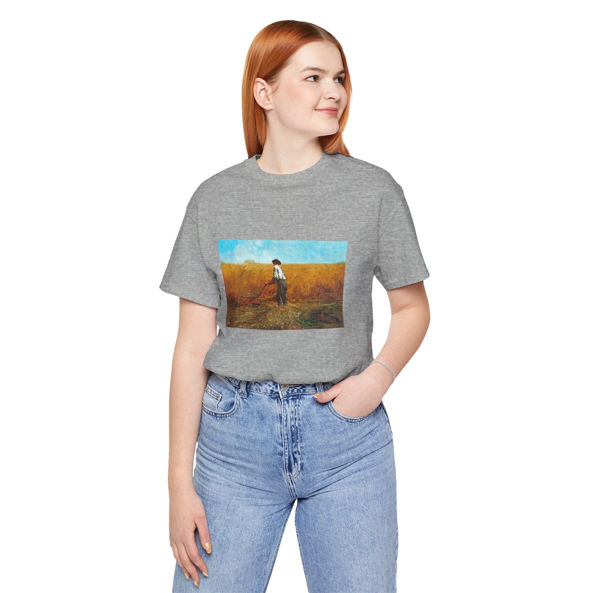 Masters of Art Winslow Homer The Veteran in a New Field Players Unisex Jersey Short Sleeve T-Shirt - POPvault