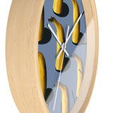 Masters of Photography Seamless Pattern of Bananas on Blue Background Premium Wall Clock - POPvault
