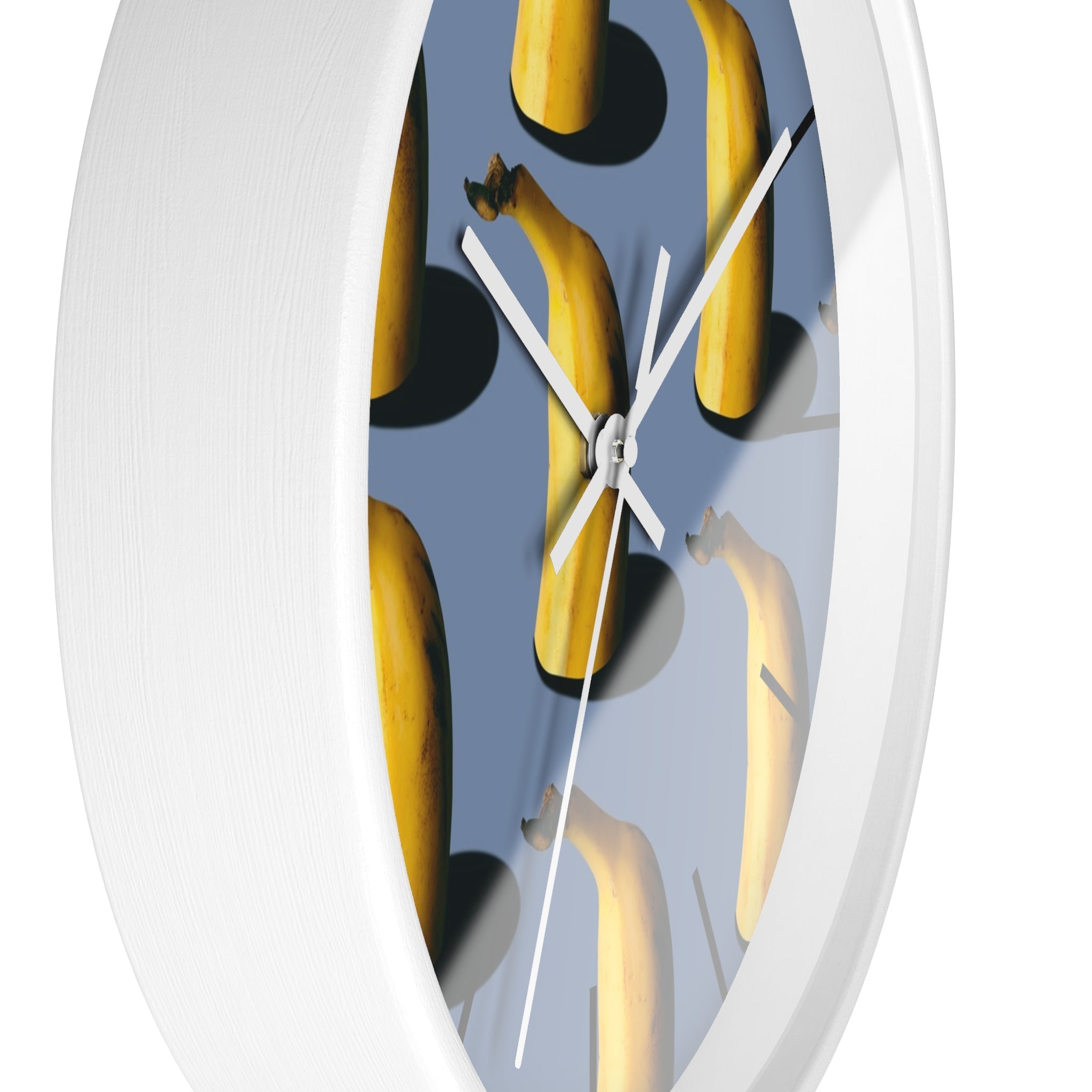 Masters of Photography Seamless Pattern of Bananas on Blue Background Premium Wall Clock - POPvault