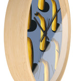 Masters of Photography Seamless Pattern of Bananas on Blue Background Premium Wall Clock - POPvault