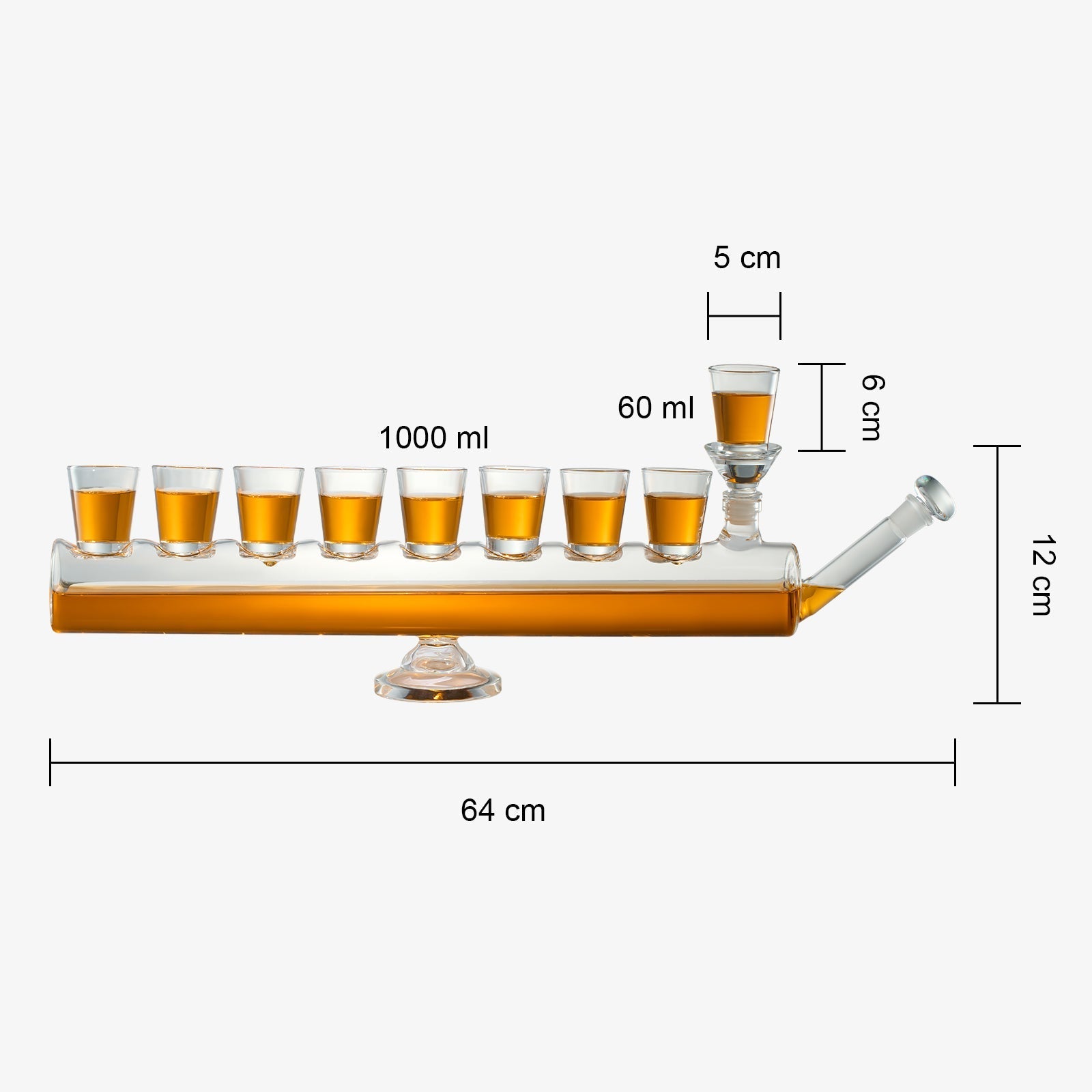 Menorah 34 Oz. Decanter Set With 8 Shot Glasses - POPvault