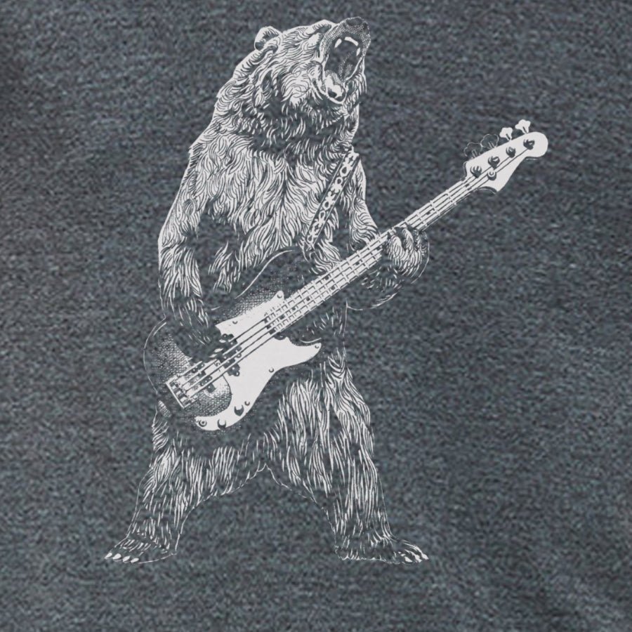 Men's Bear Playing Bass Guitar T-Shirt - POPvault