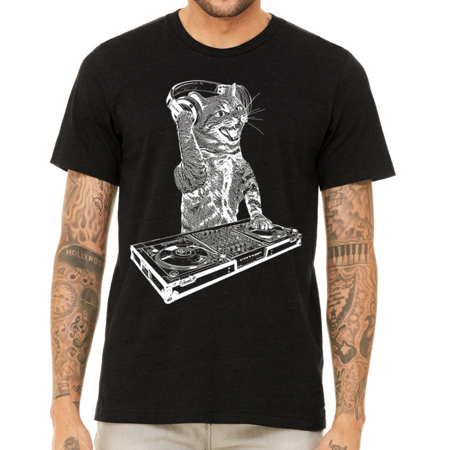 Men's Cat DJ T-Shirt - POPvault