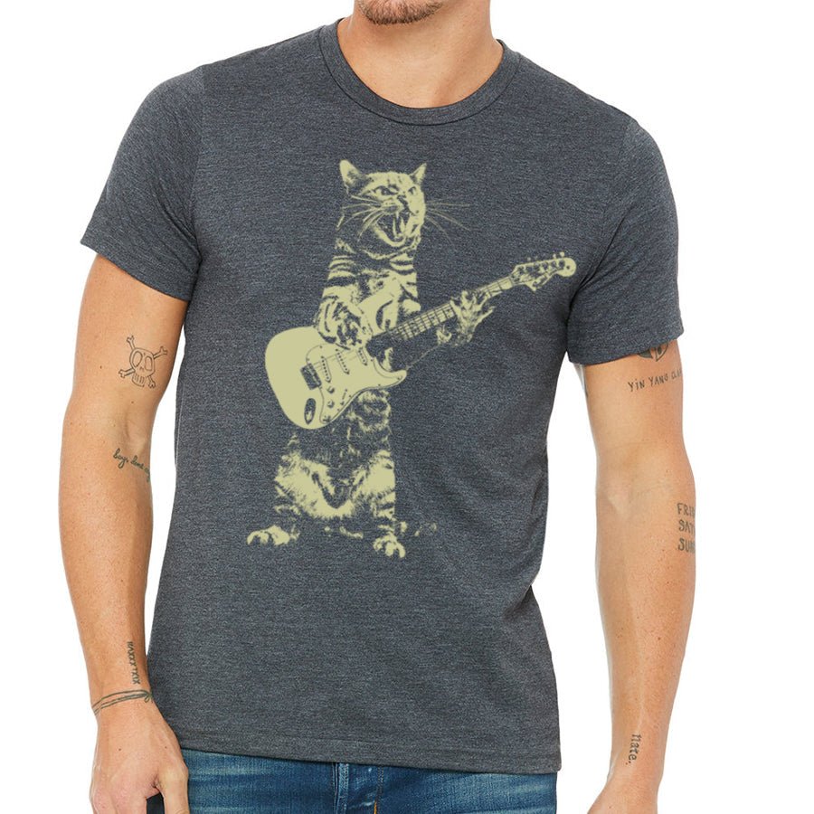 Men's Cat Playing Guitar T-Shirt - POPvault