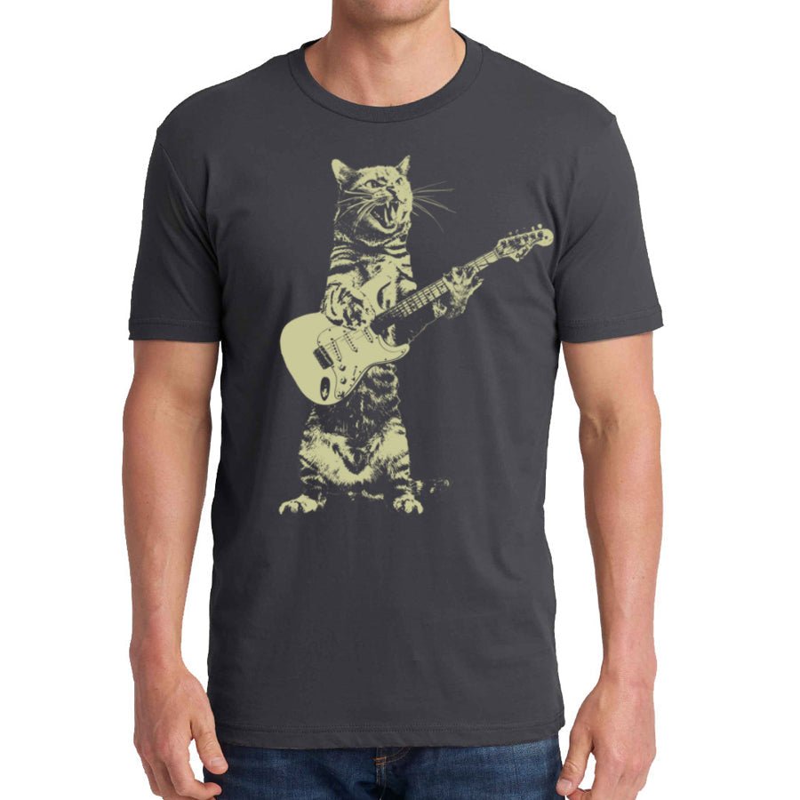 Men's Cat Playing Guitar T-Shirt - POPvault