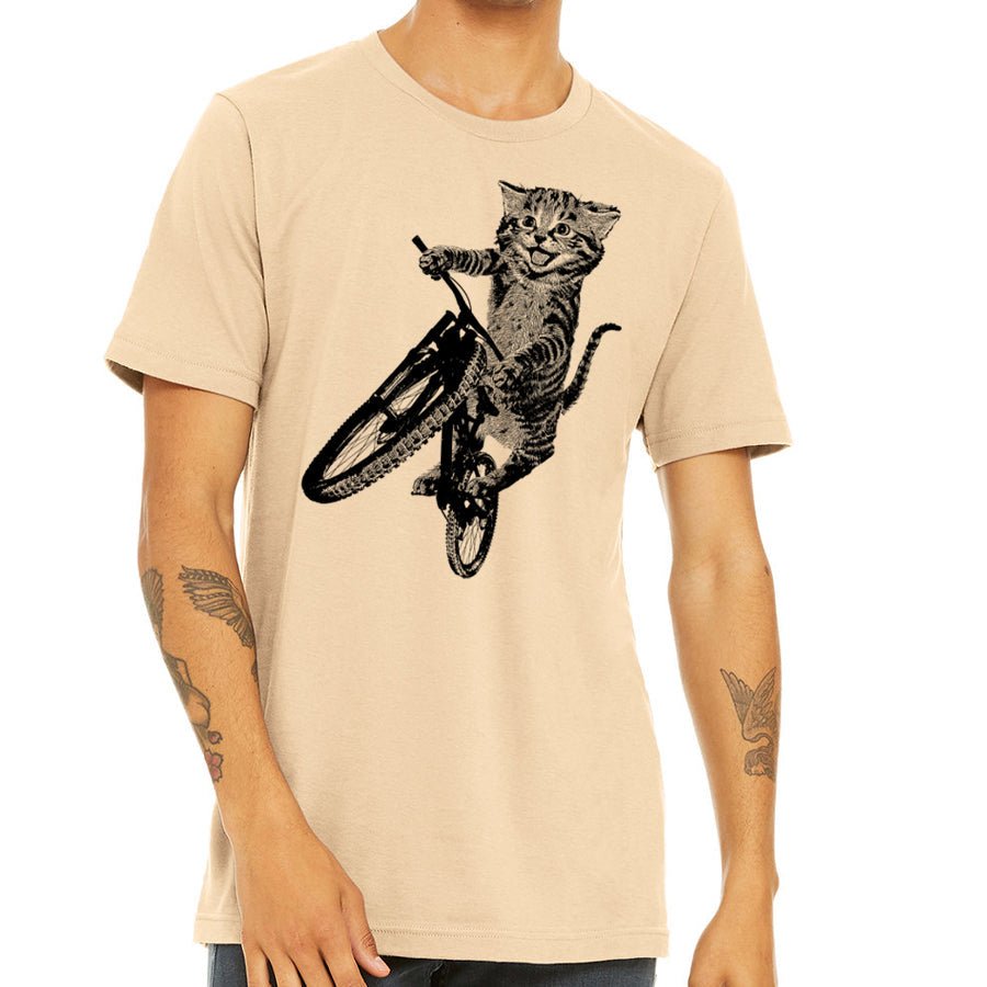 Men's Cat Riding a Bicycle T-Shirt - POPvault