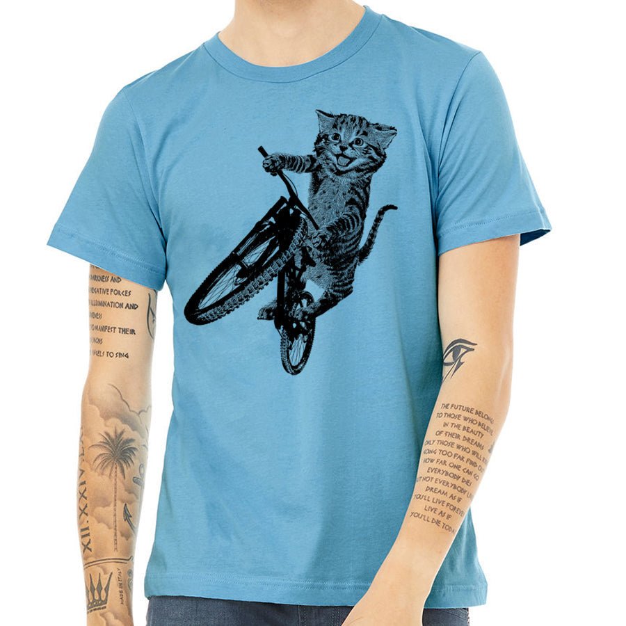 Men's Cat Riding a Bicycle T-Shirt - POPvault