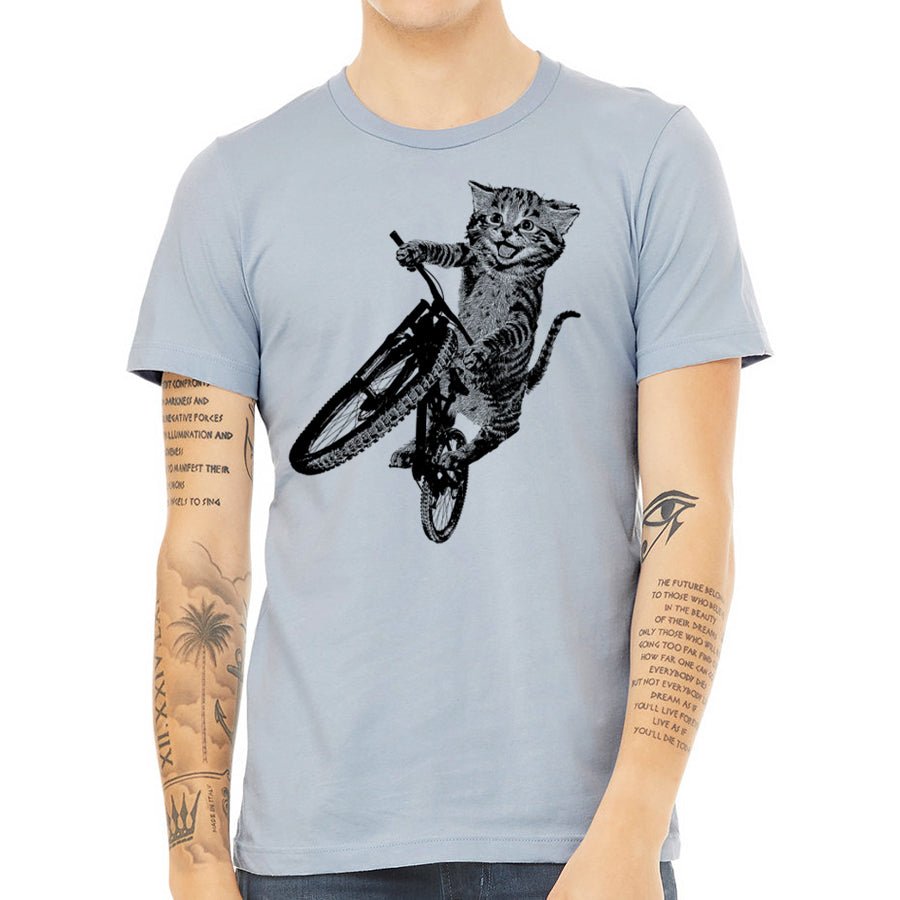Men's Cat Riding a Bicycle T-Shirt - POPvault