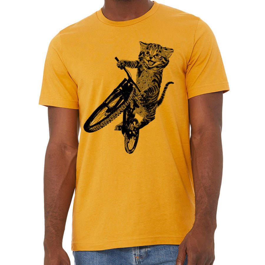 Men's Cat Riding a Bicycle T-Shirt - POPvault