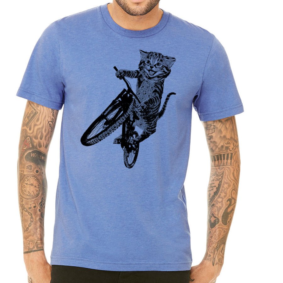 Men's Cat Riding a Bicycle T-Shirt - POPvault