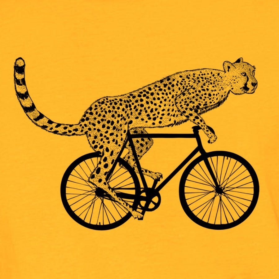 Men's Cheetah Riding a Bike T-Shirt - POPvault