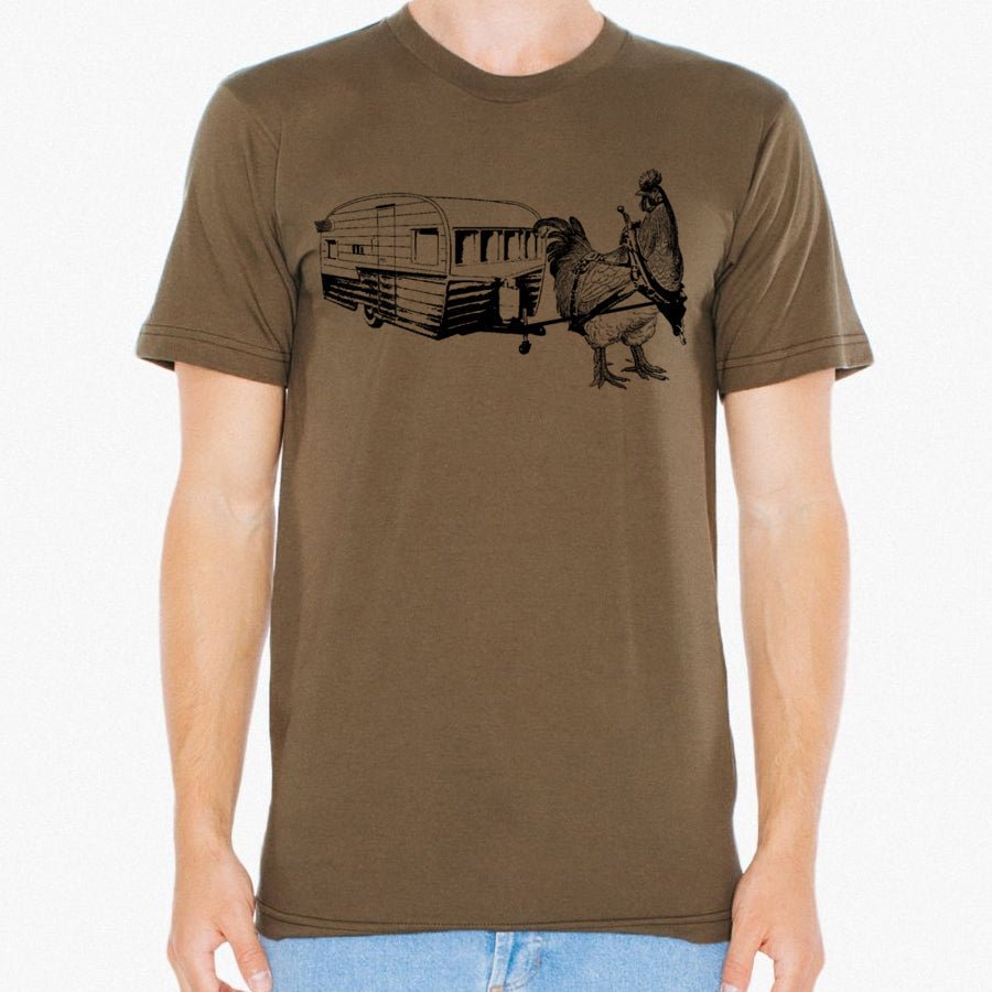 Men's Chicken Pulling a Trailer T-Shirt - POPvault