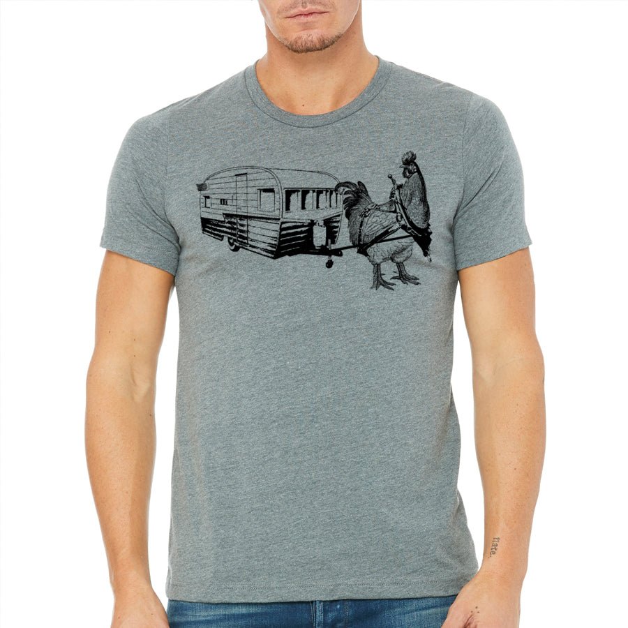 Men's Chicken Pulling a Trailer T-Shirt - POPvault