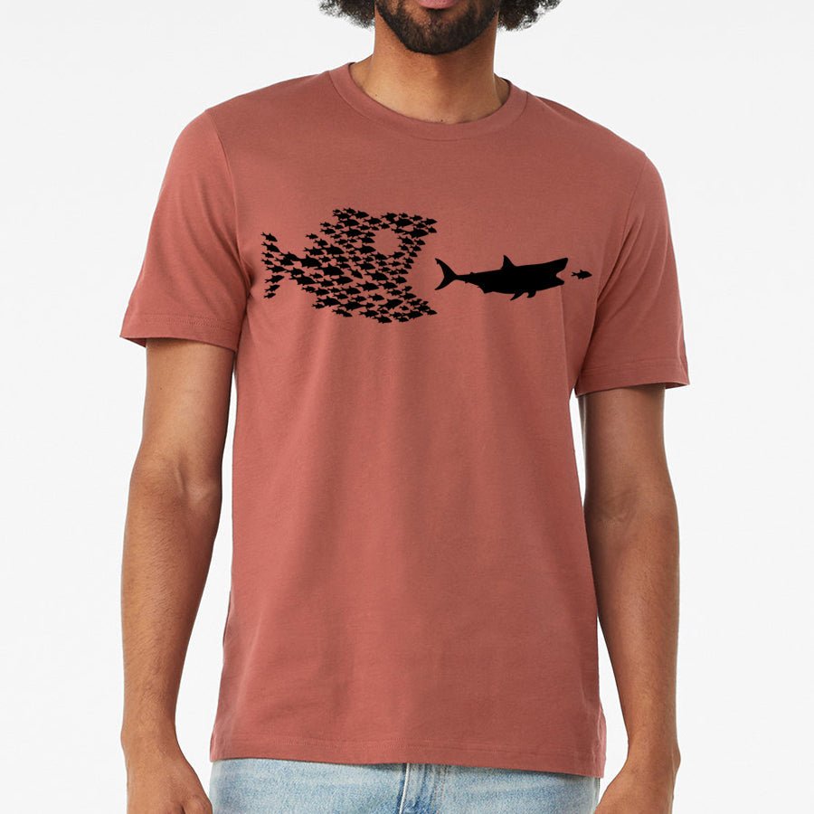 Men's Fishing Organized On A Shark T-Shirt - POPvault