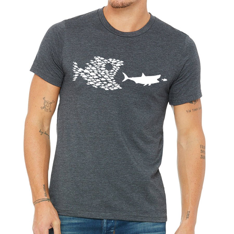 Men's Fishing Organized On A Shark T-Shirt - POPvault