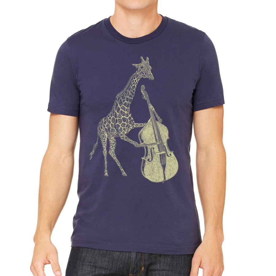Men's Giraffe Playing Bass T-Shirt - POPvault